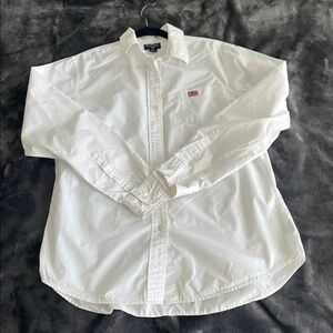 Polo Jeans Co by Ralph Lauren White Button-Down Long Sleeve Shirt Women’s Large